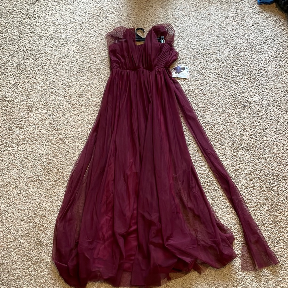 Christina Convertible Dress by Birdy Grey in Cabernet.